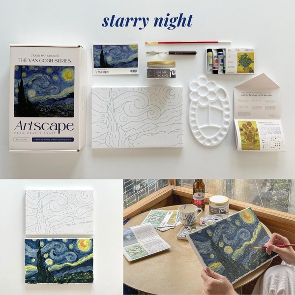 Tranh đắp nổi Crabit Artscape The Van Gogh Series - Starry Night