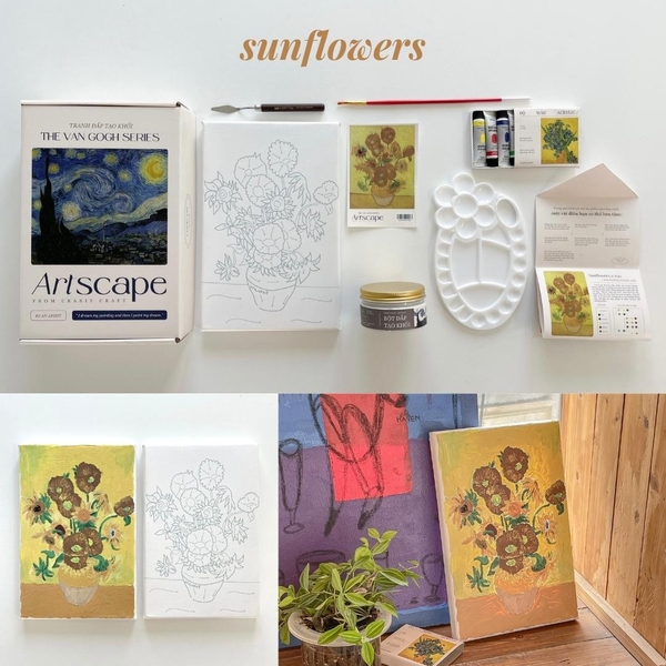 Tranh đắp nổi Crabit Artscape The Van Gogh Series - Sunflowers