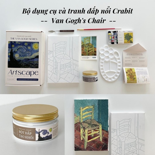 Tranh đắp nổi Crabit Artscape The Van Gogh Series - Vangogh's Chair