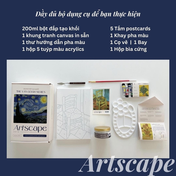 Tranh đắp nổi Crabit Artscape The Van Gogh Series - Vangogh's Chair