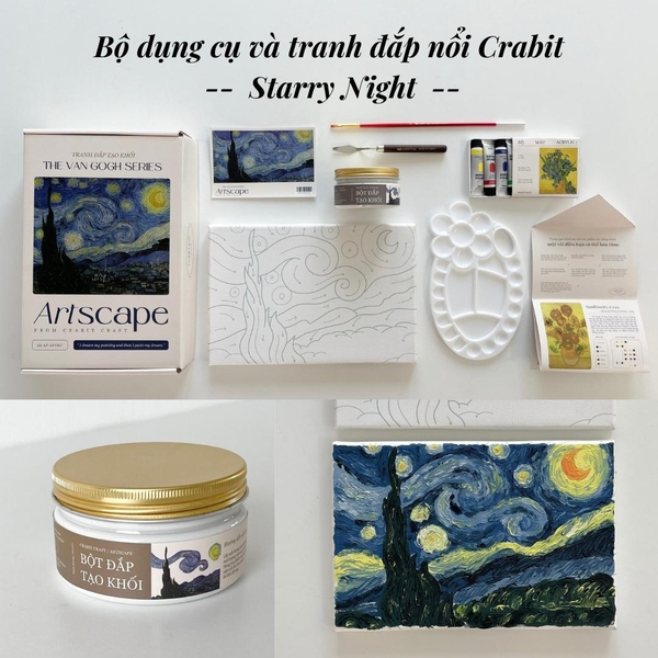 Tranh đắp nổi Crabit Artscape The Van Gogh Series - Starry Night