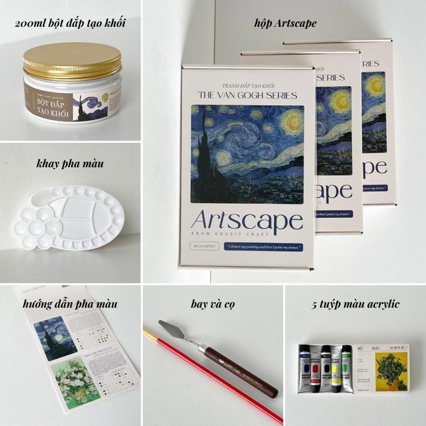 Tranh đắp nổi Crabit Artscape The Van Gogh Series - Starry Night