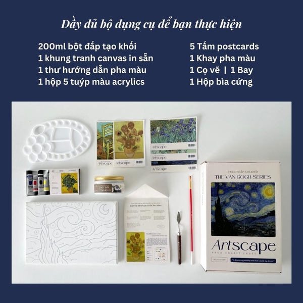Tranh đắp nổi Crabit Artscape The Van Gogh Series - Starry Night