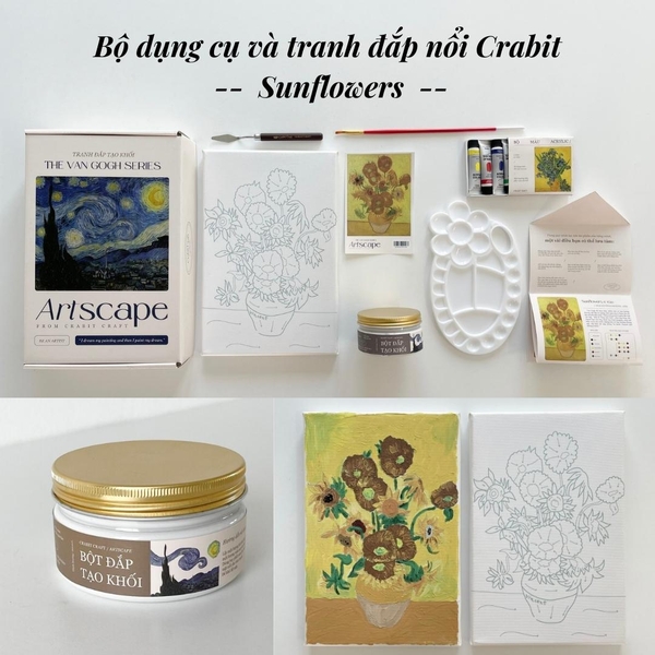 Tranh đắp nổi Crabit Artscape The Van Gogh Series - Sunflowers
