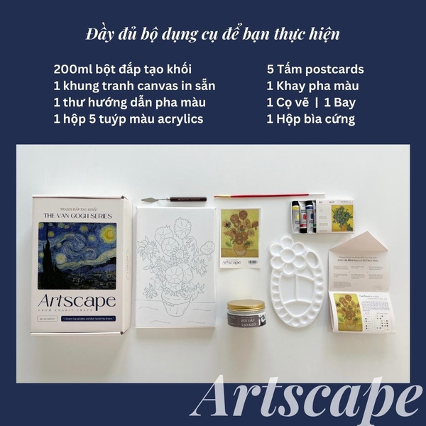 Tranh đắp nổi Crabit Artscape The Van Gogh Series - Sunflowers