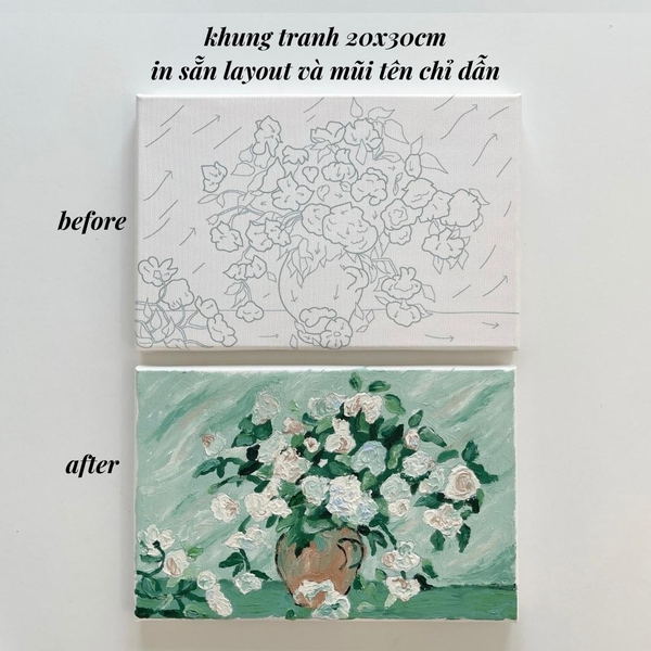 Tranh Van Gogh đắp nổi Crabit Artscape The Van Gogh Series - Vase with Pink Roses