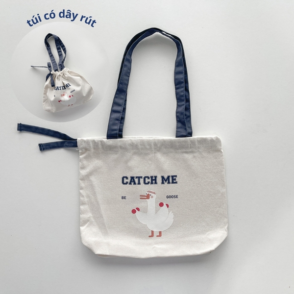 Túi vải canvas có dây rút hình ngỗng - Crabit x Kuchi - Great like Goose