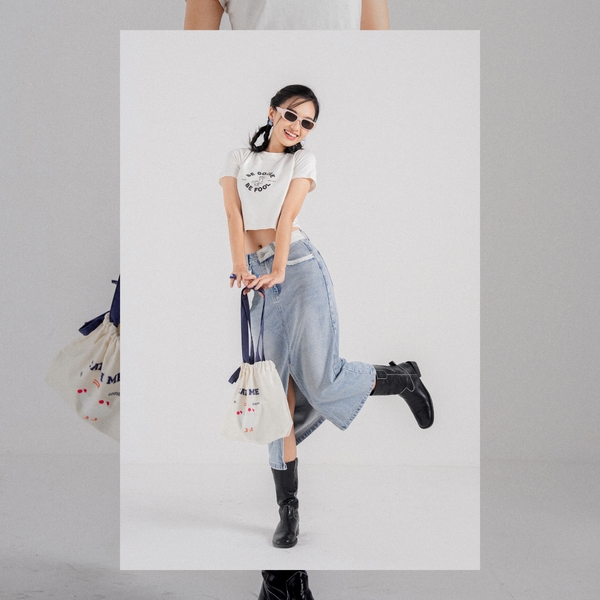 Túi vải canvas có dây rút hình ngỗng - Crabit x Kuchi - Great like Goose