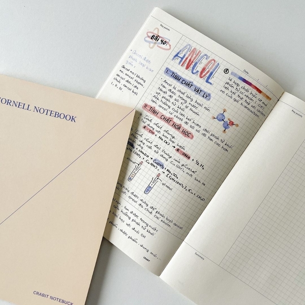 Vở cornell may gáy 80 trang 100gsm - Grid Vàng