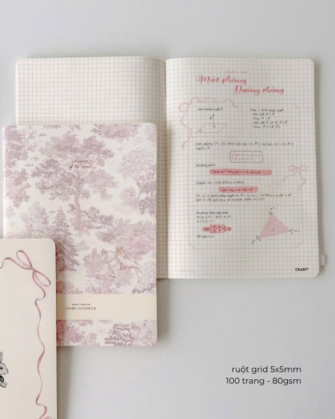 Combo 3 Vở grid caro 80gsm 100 trang The Reverie Diary