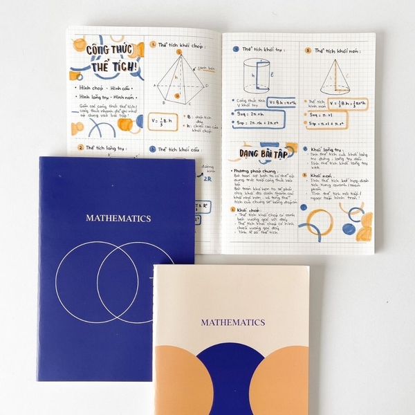 Vở toán mathematics 80 trang, layout chia 4 may gáy- Xanh dương