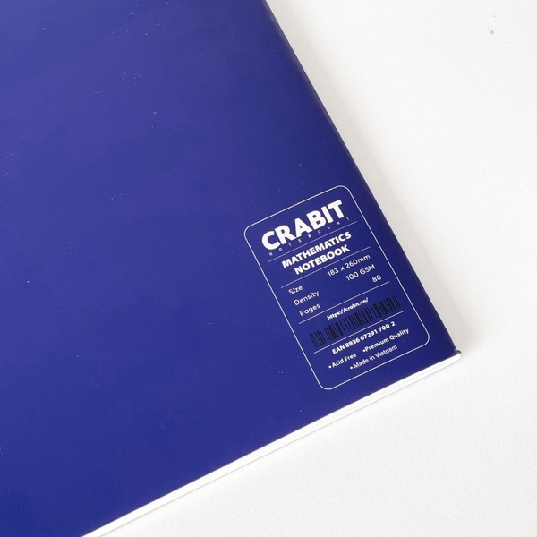 Vở toán mathematics 80 trang, layout chia 4 may gáy- Xanh dương