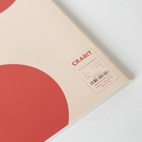 Vở white line may gáy 80 trang 100gsm - Vàng đỏ