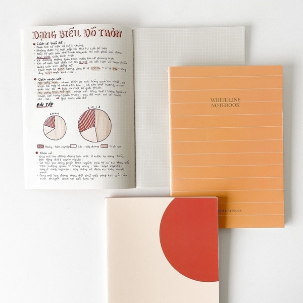 Vở white line may gáy 80 trang 100gsm - Vàng đỏ
