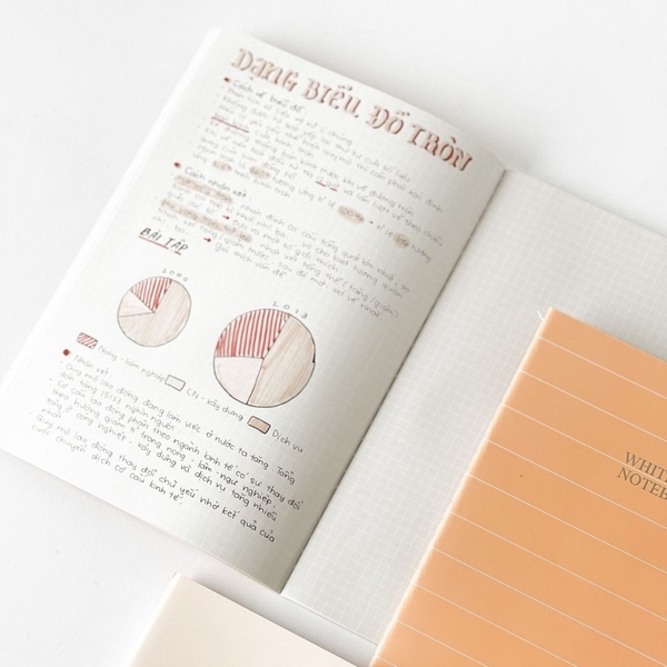 Vở white line may gáy 80 trang 100gsm - Vàng đỏ
