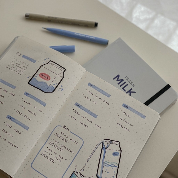 Sổ tay Dotgrid - Fresh Milk