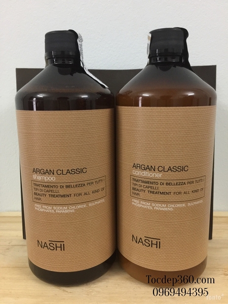 Cặp gội xả Nashi Argan phục hồi 1000ml(Tem code mới)