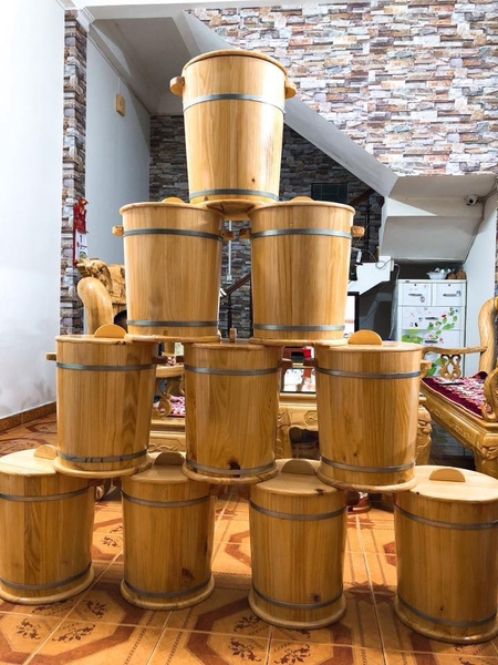 Thùng gỗ đựng gạo 15kg