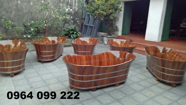 Bồn tắm ôvan gỗ teak nam phi