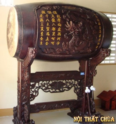 trống chùa gỗ liền nguyên khối