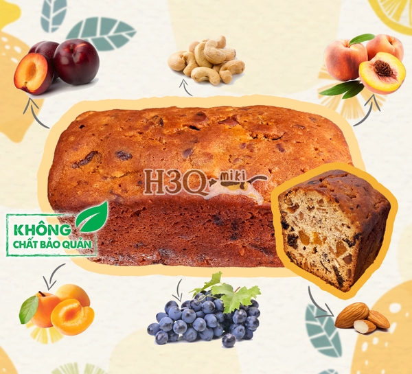 H3Q Miki Fruit Cake 1-Slice Pack | 1/3 | 1/2 | Whole 460g Cake