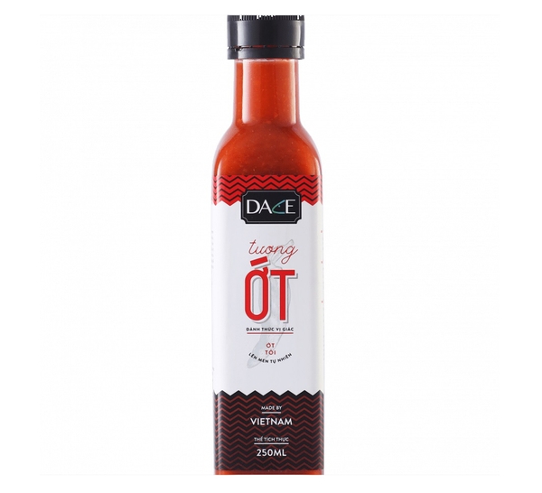 Vietnamese DACE Naturally Fermented Chilli Sauce with Garlic 250ml Glass Bottle