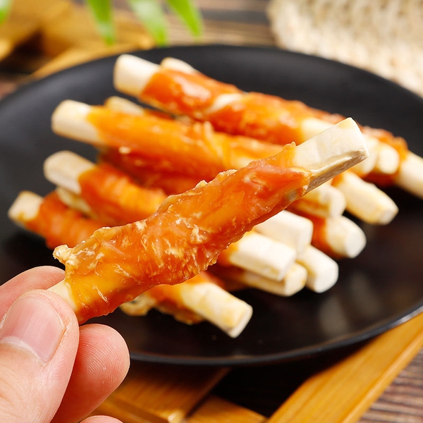 Xương sữa canxi cuộn thịt gà cho chó Taotao pet gói 100g