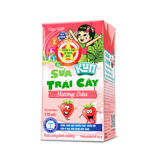 Thùng 48 hộp x 110ml sữa KUN trái cây nhiệt đới/dâu/cam/nho.