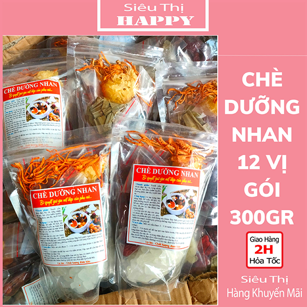 Set Chè Dưỡng Nhan Tuyết Yến 12 vị 300g nấu được 8-10 chai 330ml - NC&ĐS