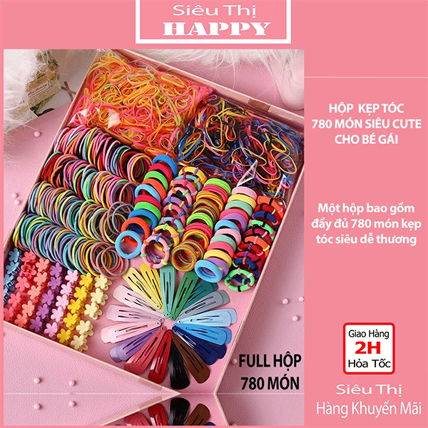 Set 780 món cột tóc cho bé gái - NC&ĐS