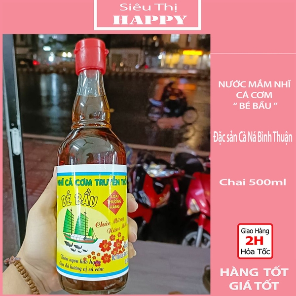 Chai 500ml - Nước mắm nhỉ cá cơm Bé Bầu đặc sản Cà Ná Bình Thuận - NC&ĐS