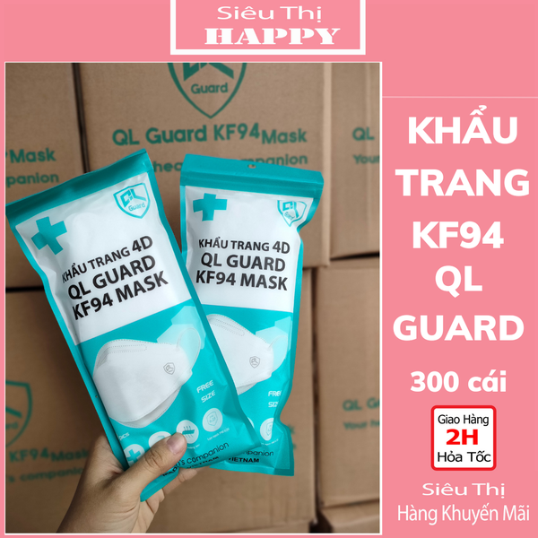 Nguyên thùng 300 cái Khẩu trang y tế 4 lớp kháng khuẩn KF94 QL MASK 4D cao cấp - KTYT