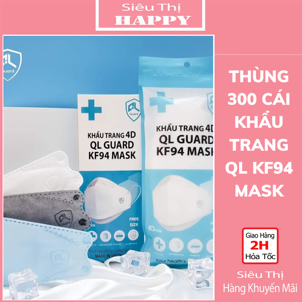 Thùng 300 cái Khẩu Trang 4D KF94 QL Guard - KTYT