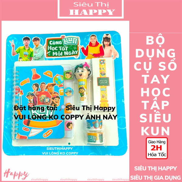 Bộ dụng cụ sổ tay học tập siêu Kun 6 món.