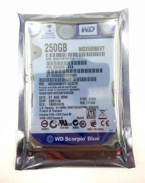 Thay ổ cứng HDD Hard Disk 250GB 5400RPM WD2500BEVT 