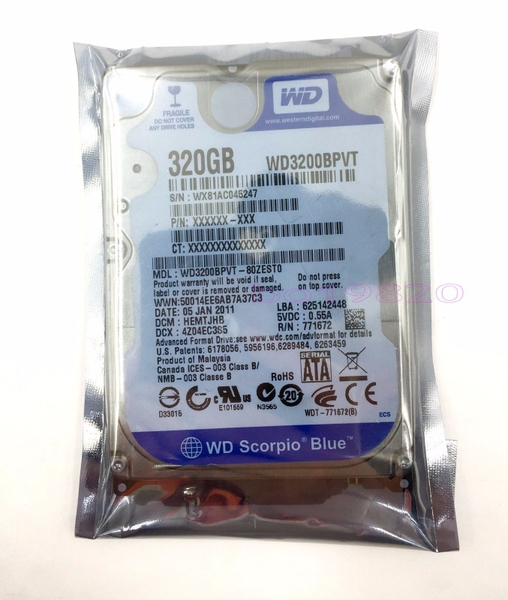 Thay ổ cứng  Hard Drive 320GB 5400RPM WD3200BEVT 