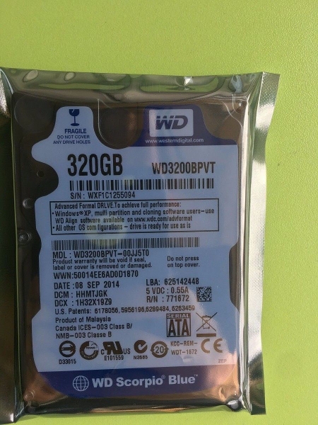 thay ổ cứng HDD laptop  320GB WD3200BPVT