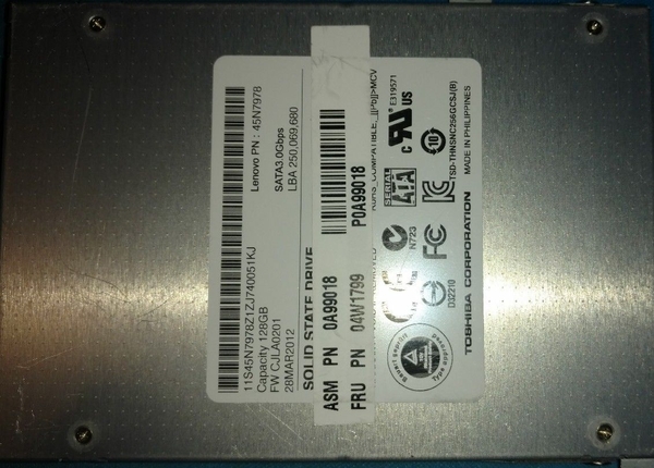 Thay ổ cứng SSD Toshiba 128GB 