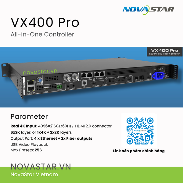 NovaStar VX400 Pro | Bộ xử lý hình ảnh LED cao cấp tích hợp 4K & backup ...