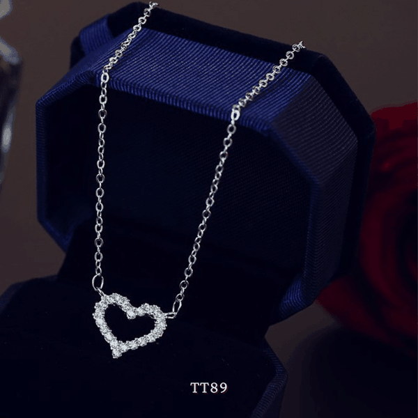Dây chuyền tim nạm đá cao cấp sợi mảnh nhẹ nhàng tinh tế thời trang - TT89