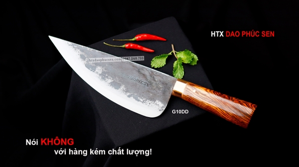 Dao bầu lọc thịt 22 thép nhíp xe cán cẩm G10DD / HTX DAO PHÚC SEN