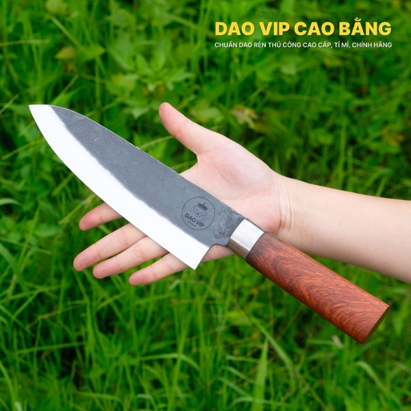 Dao lọc thái thịt nhíp xe cán gỗ Hương khâu inox DL08H DAO VIP CAO BẰNG
