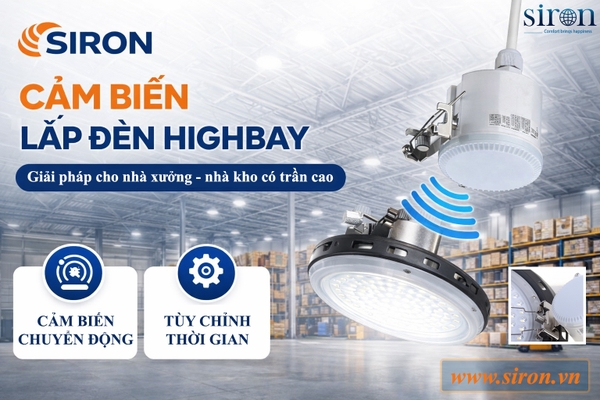Đèn cảm biến cho nhà xưởng, kho, nhà máy có mái cao lắp như thế nào?