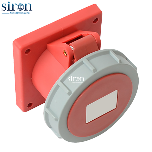 Ổ cắm công nghiệp âm đỏ IP67 3P+E 6h 32A 380~415V Siron S67R46-32R1
