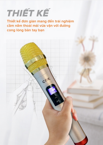 Micro không dây COK ST-123 chống hú, lọc âm cực đỉnh cân mọi dàn karaoke, loa kéo
