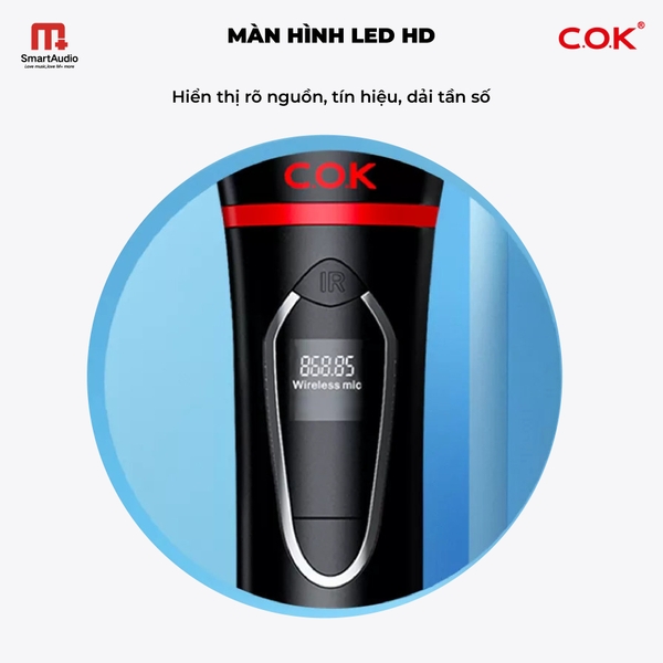 Micro Không Dây Đa Năng COK 1100 Hợp Kim Nhôm Cao Cấp, Bộ Lọc Âm Thanh Thế Hệ Mới