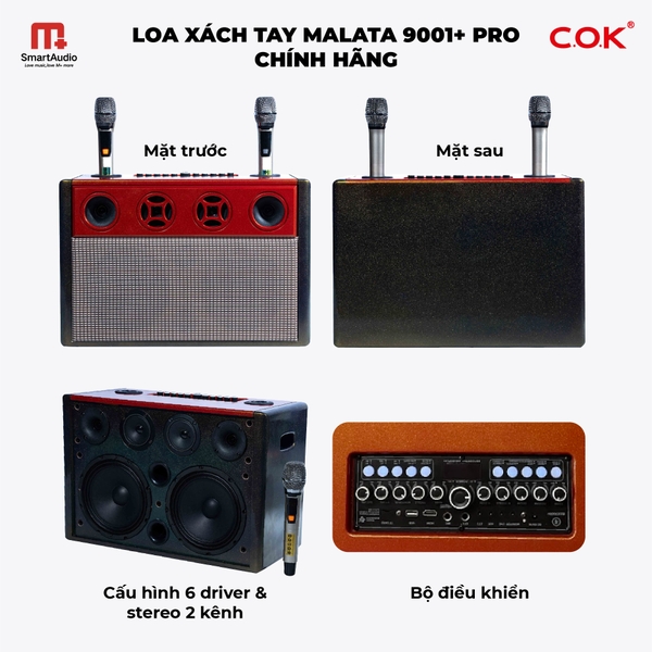 Loa Xách Tay MALATA 9001 Pro Âm Thanh Mượt, Chất Lượng Cao