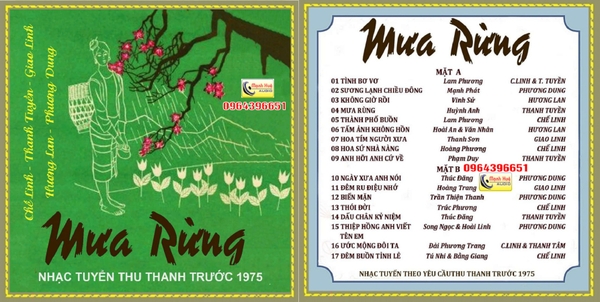 Băng cối 7 ( 4 Track ) Mưa Rừng.Nhạc tuyển chọn thâu âm trước 1975