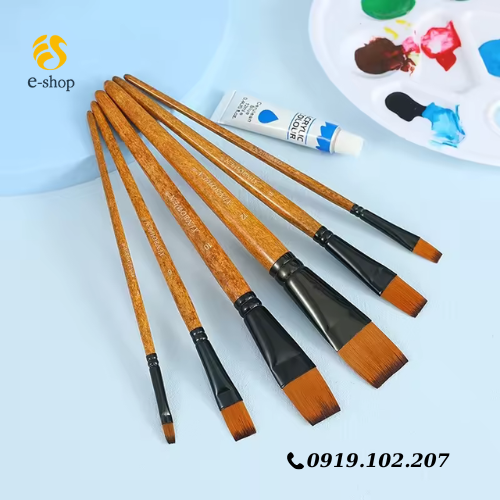 Cọ Vẽ Màu Nước, Màu Acrylic Chuyên Nghiệp Nhiều Size -  Cọ Vẽ Nghệ Thuật
