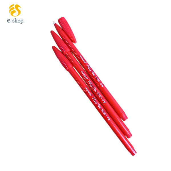 BÚT ĐÁNH DẤU MONAMI PLUS PEN 3000 MÀU ĐỎ | HỘP 12 CÂY